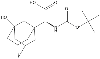 (R)-N-BOC-3-羟基金刚烷基甘氨酸 结构式