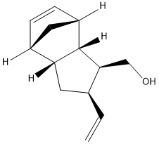 (1α,2α,3aα,4α,7α,7aα)- 2-ethenyl-2,3,3a,4,7,7a-hexahydro-4,7-Methano-1H-indene-1-methanol 结构式
