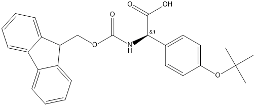 FMOC-4-叔丁基-D-苯甘氨酸 结构式