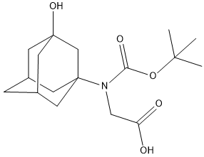 (S)-N-tert-butoxycarbonyl-(3-hydroxyadamantan-1-yl)glycine 结构式