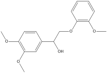 3,4-dimethoxy-α-[(2-methoxyphenoxy)methyl]-Benzenemethanol 结构式
