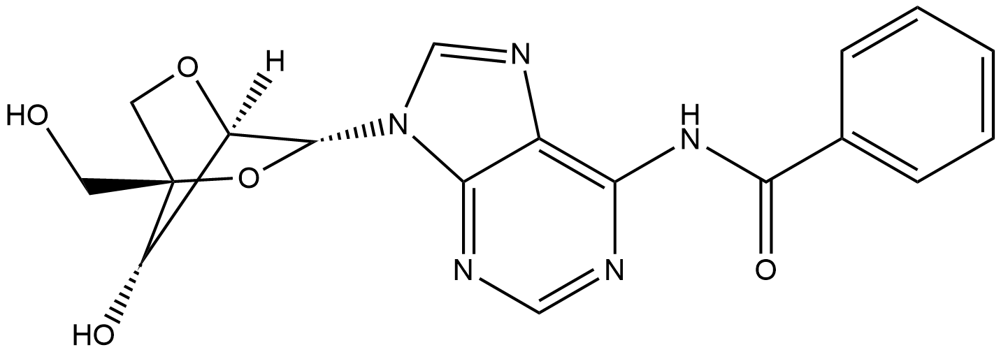 N6-Benzoyl-2'-O,4'-C-Methyleneadenosine 结构式