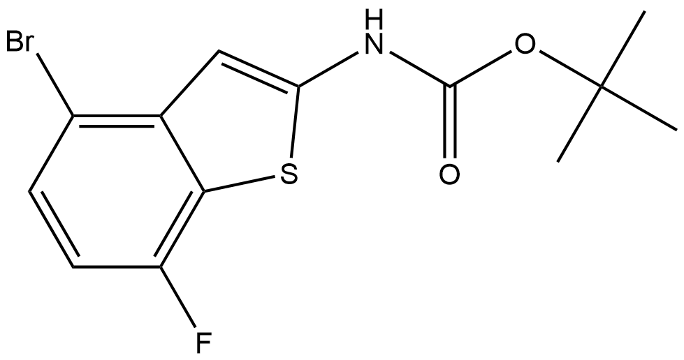 (4-溴-7-氟苯并[B]噻吩-2-基)氨基甲酸叔丁酯 结构式