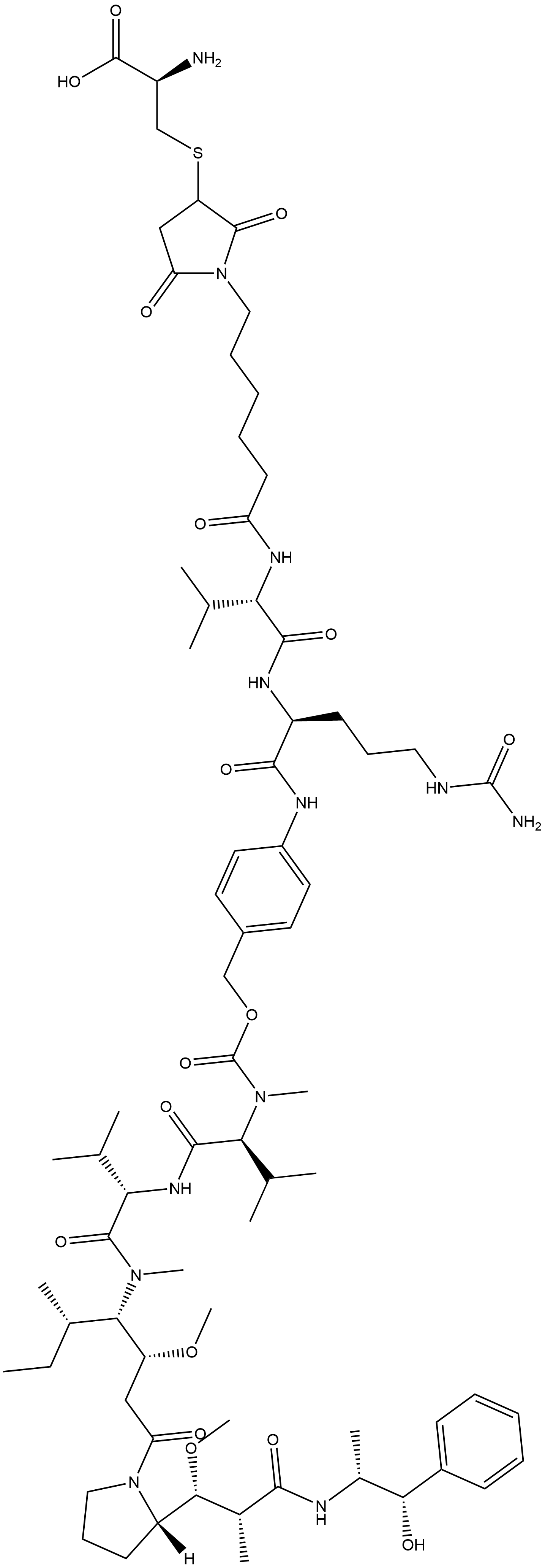 半胱氨酸-VC-MMAE 结构式