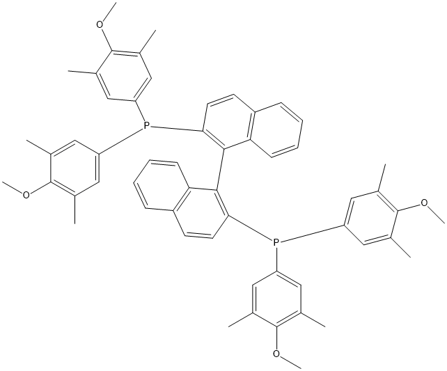 Phosphine, (1R)-[1,1'-binaphthalene]-2,2'-diylbis[bis(4-methoxy-3,5-dimethylphenyl)- (9CI) 结构式