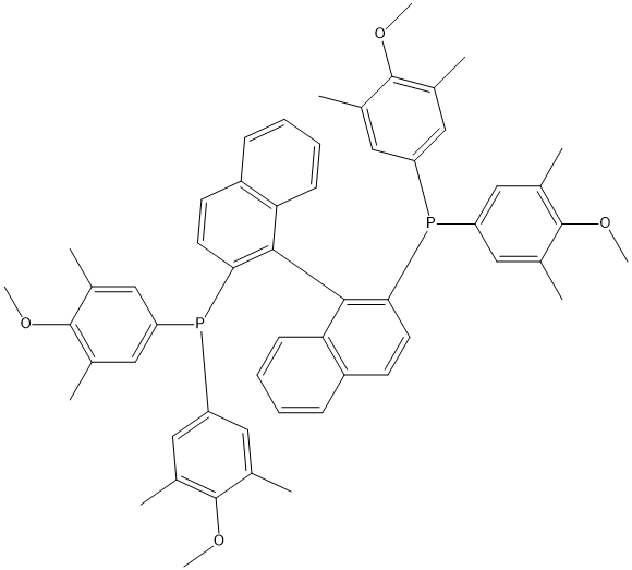 Phosphine, (1S)-[1,1'-binaphthalene]-2,2'-diylbis[bis(4-methoxy-3,5-dimethylphenyl)- (9CI) 结构式