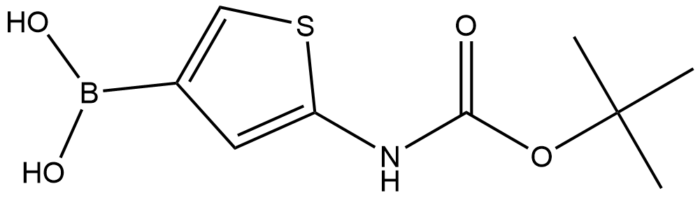 (5-((叔丁氧基羰基)氨基)噻吩-3-基)硼酸 结构式