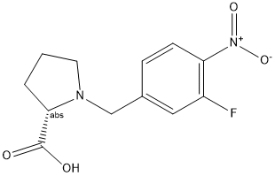(3-fluoro-4-nitrobenzyl)-L-proline 结构式