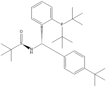 S(R)]-N-[(S)-(4-叔丁基)[2-(二叔丁基膦)苯基]甲基]-2-叔丁基亚磺酰胺 结构式