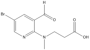 3-((5-bromo-3-formylpyridin-2-yl)(methyl)amino)propanoic acid 结构式