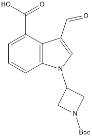 1-(1-(tert-butoxycarbonyl)azetidin-3-yl)-3-formyl-1H-indole-4-carboxylic acid 结构式