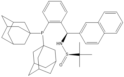 S(R)]-N-[(R)-[2-(二金刚烷基膦)苯基](2-萘基)甲基]-2-叔丁基亚磺酰胺 结构式