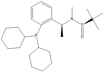 S(R)]-N-[(1S)-1-[2-(二环己基膦)苯基]乙基]-N-甲基-2-叔丁基亚磺酰胺 结构式
