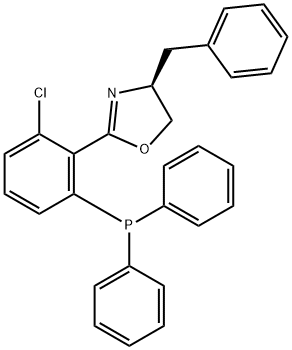 (S)-4-苄基-2-(2-氯-6-(二苯基膦基)苯基)-4,5-二氢噁唑 结构式