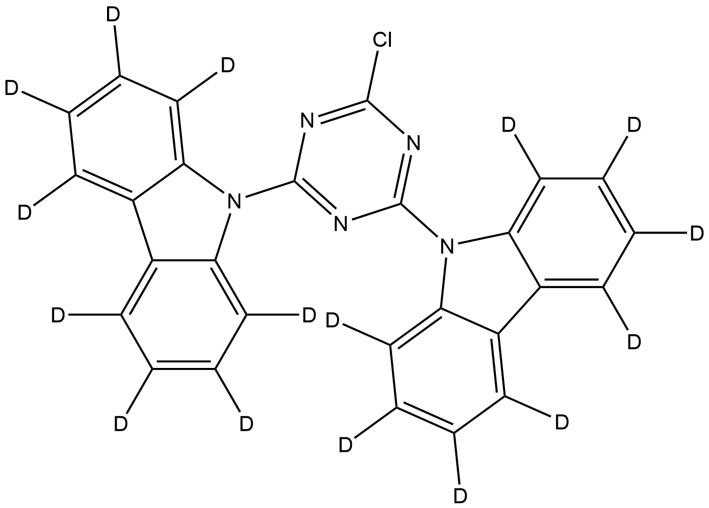9H-CARBAZOLE, 9,9'-(6-CHLORO-1,3,5-TRIAZINE-2,4-DIYL)BIS- 结构式