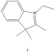 1-乙基-2,3,3-三甲基吲哚碘鎓 结构式