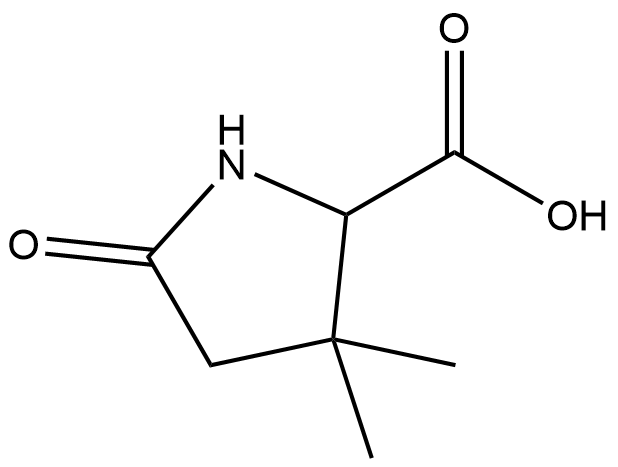 3,3-二甲基-5-氧吡咯烷-2-甲酸 结构式