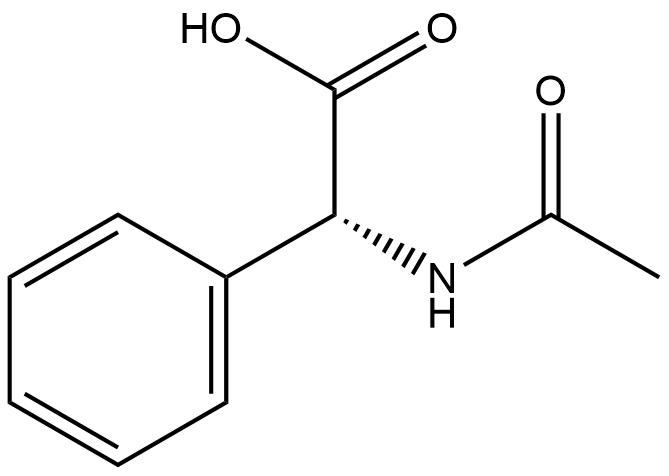 (2R)-乙酰氨基-2-苯乙酸 结构式