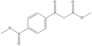 4-(3-甲氧基-3-氧代丙酰基)苯甲酸甲酯 结构式