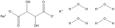 酒石酸钾钠四水合物 结构式