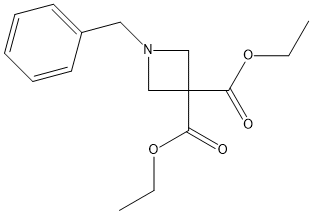 1-苄基氮杂丁烷-3,3-二羧酸二乙酯 结构式