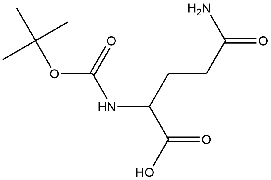 N2-[叔丁氧羰基]-DL-谷氨酰胺 结构式