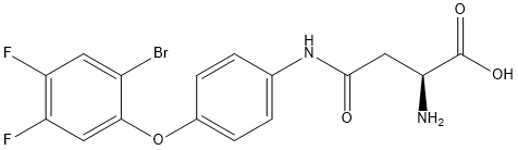 N-[4-(2-溴-4,5-二氟苯氧基)苯基]-L-天冬酰胺 结构式
