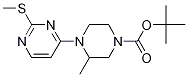 3-甲基-4-(2-甲硫基-嘧啶-4-基)-哌嗪-1-羧酸叔丁基酯 结构式