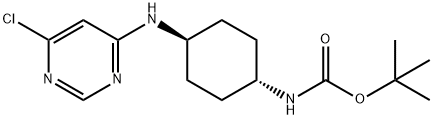 (1R,4R)-[4-(6-氯-嘧啶-4-基氨基)-环己基]-氨基甲酸叔丁基酯 结构式