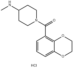 (2,3-二氢-苯并[1,4]二氧杂环己烯-5-基)-(4-甲基氨基哌啶-1-基)-甲酮盐酸盐 结构式