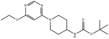[1-(6-乙氧基-嘧啶-4-基)-哌啶-4-基]-氨基甲酸叔丁基酯 结构式