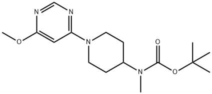 [1-(6-甲氧基-嘧啶-4-基)-哌啶-4-基]-甲基-氨基甲酸叔丁基酯 结构式