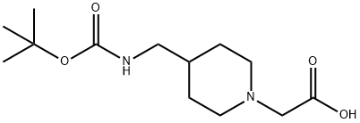 [4-(tert-ButoxycarbonylaMino-Methyl)-piperidin-1-yl]-acetic acid 结构式
