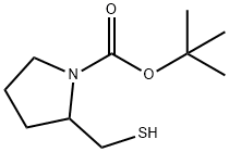 2-巯基甲基-吡咯烷-1-羧酸叔丁酯 结构式