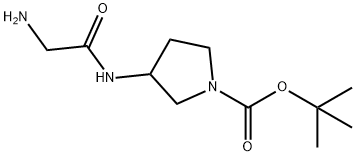 3-(2-AMino-acetylaMino)-pyrrolidine-1-carboxylic acid tert-butyl ester 结构式