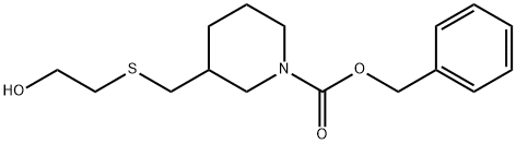 3-(2-Hydroxy-ethylsulfanylMethyl)-piperidine-1-carboxylic acid benzyl ester 结构式