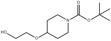 1-PIPERIDINECARBOXYLIC ACID, 4-(2-HYDROXYETHOXY)-, 1,1-DIMETHYLETHYL ESTER 结构式