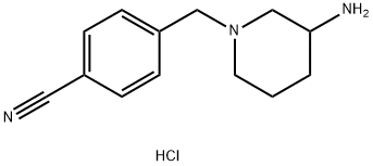 4-(3-氨基-哌啶-1-基甲基)-苄腈盐酸盐 结构式