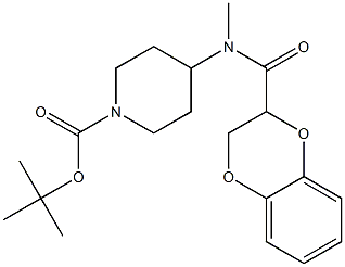 4-[(2,3-二氢-苯并[1,4]二氧杂环己烯-2-羰基)-甲基-氨基]-哌啶-1-羧酸叔丁基酯 结构式