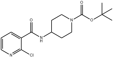 4-[(2-氯-吡啶-3-羰基)-氨基]-哌啶-1-羧酸叔丁基酯 结构式