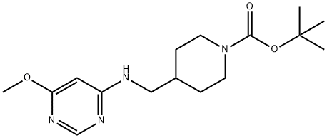 4-[(6-甲氧基-嘧啶-4-基氨基)-甲基]-哌啶-1-羧酸叔丁基酯 结构式