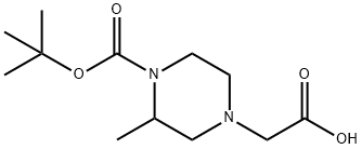 4-CarboxyMethyl-2-Methyl-piperazine-1-carboxylic acid tert-butyl ester 结构式