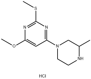 4-甲氧基-6-(3-甲基-哌嗪-1-基)-2-甲基硫基-嘧啶盐酸盐 结构式
