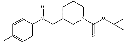 3-(4-氟-苯亚磺酰基甲基)-哌啶-1-羧酸叔丁基酯 结构式