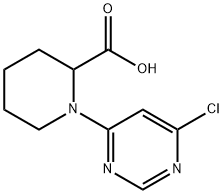 1-(6-氯-嘧啶-4-基)-哌啶-2-羧酸 结构式