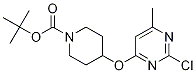 4-(2-氯-6-甲基-嘧啶-4-基氧基)-哌啶-1-羧酸叔丁基酯 结构式