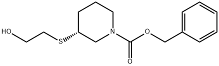 (R)-3-(2-Hydroxy-ethylsulfanyl)-piperidine-1-carboxylic acid benzyl ester 结构式