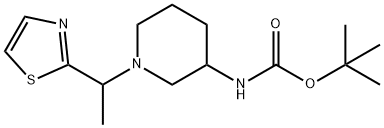 [1-(1-噻唑-2-基-乙基)-哌啶-3-基]-氨基甲酸叔丁酯 结构式