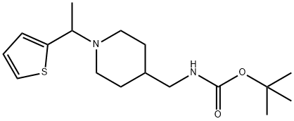 [1-(1-噻吩-2-基-乙基)-哌啶-4-基甲基]-氨基甲酸叔丁基酯 结构式