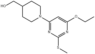 [1-(6-乙氧基-2-甲硫基-嘧啶-4-基)-哌啶-4-基]-甲醇 结构式